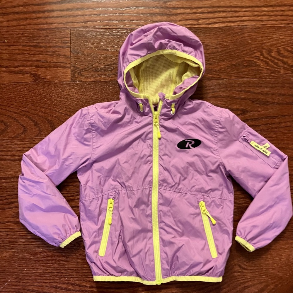 Rokka&Rolla Girls Purple Hooded Jacket with Yellow Accents